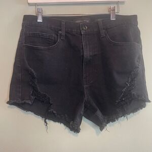 Kendall + Kylie Juniors Distressed Denim Cut Off The Icon Shorts Black 13/31
